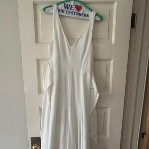 Cinq a Sept White V-neck Midi Dress US4